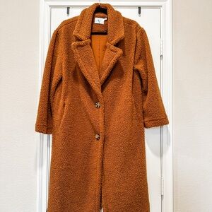 Lush Sherpa Oversized Coat, Brown, Size Small, NEVER WORN
